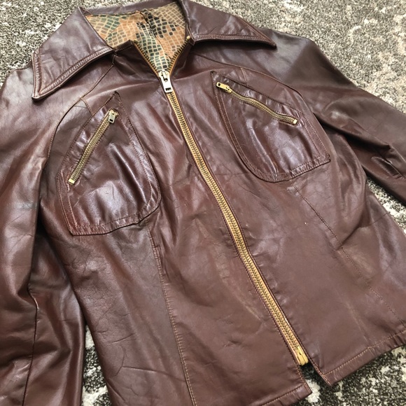 Vintage Leather Coat - Picture 4 of 6